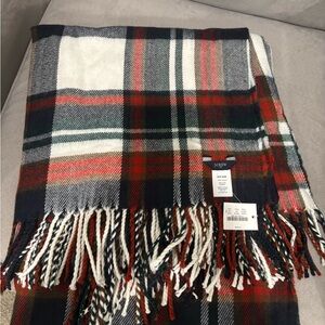 NWT J. Crew Multicolor Tartan Scarf with Fringe